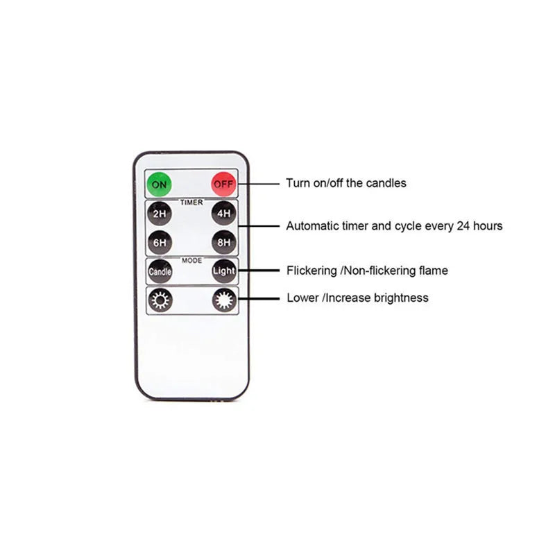 1Pcs LED Candle Light Remote Battery Operated Electric Decorative Candles Flickering Moving Wick Christmas Swing Candle Lamps