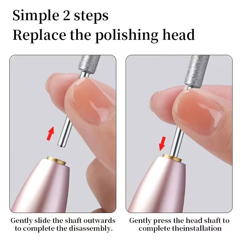 1 Set of Manicure and Pedicure Polishing and Shaping Tools, Electric Nail Grinder Set with USB Rechargeable Battery - 32 Adjusta