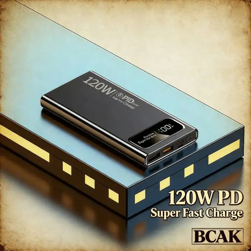 BCAK New 120W Super Fast Charging Power Bank | 20000mAh Large Capacity Portable Mobile Power Supply
