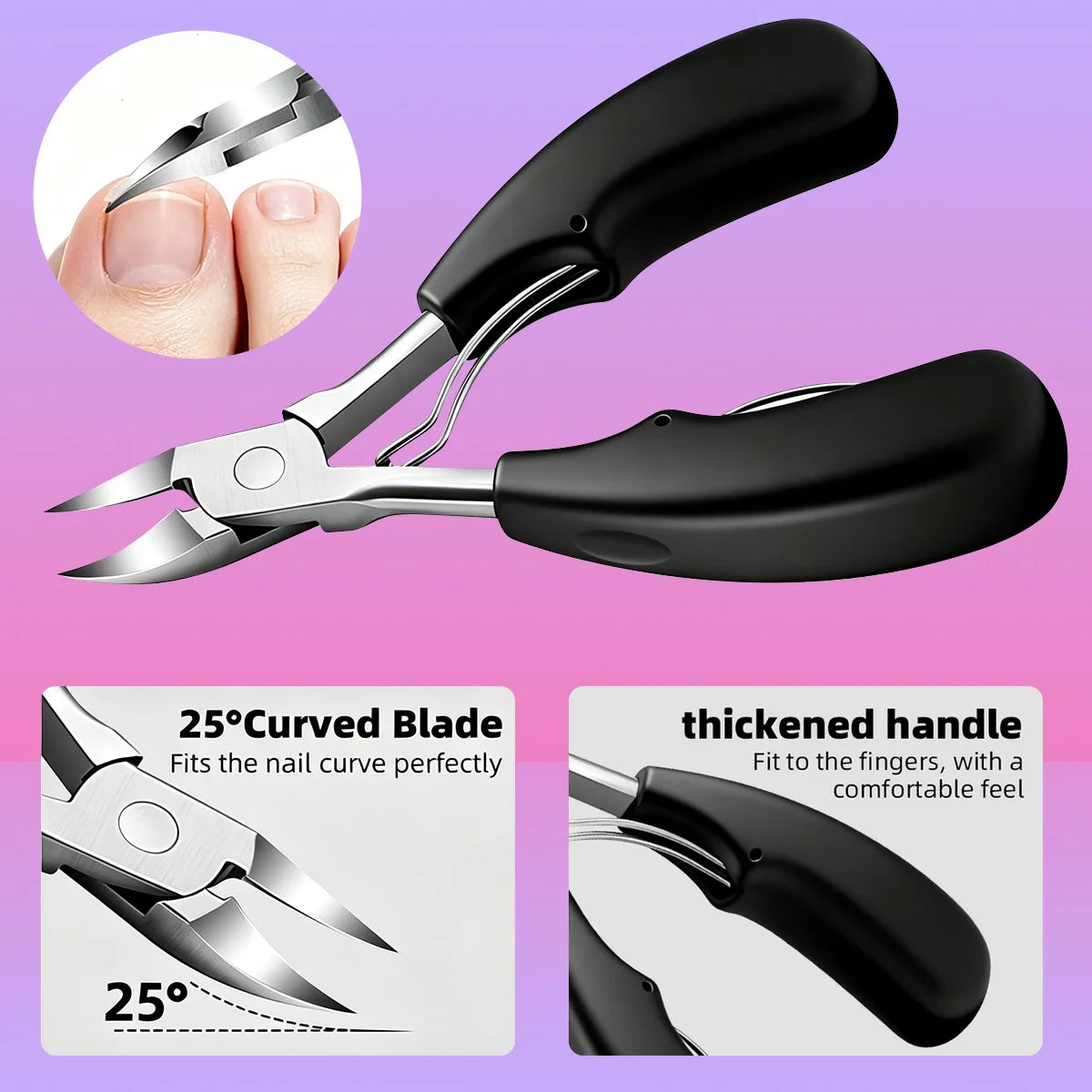 6pcs Manicure Pedicure Tool Set Labor-Saving Nail Tools for Thick Hard Nails And Easy Operation for Seniors Great for Daily Home
