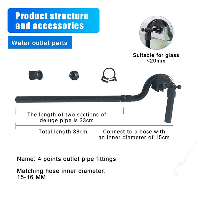 Aquarium Fish Tank Filter Rain Spray Bar Unit Outflow Pipe Inlet Outlet Tube Kit Fish Tank External Canister Filter Accessories