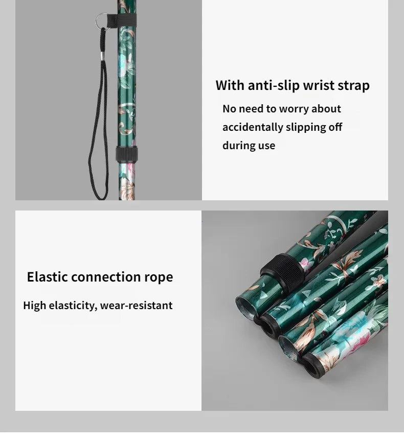 Outdoor Walking Sticks Hiking Camping Mountaineering Poles Telescopic Baton Trekking Poles Folding Cane Crutches Pole Unisex