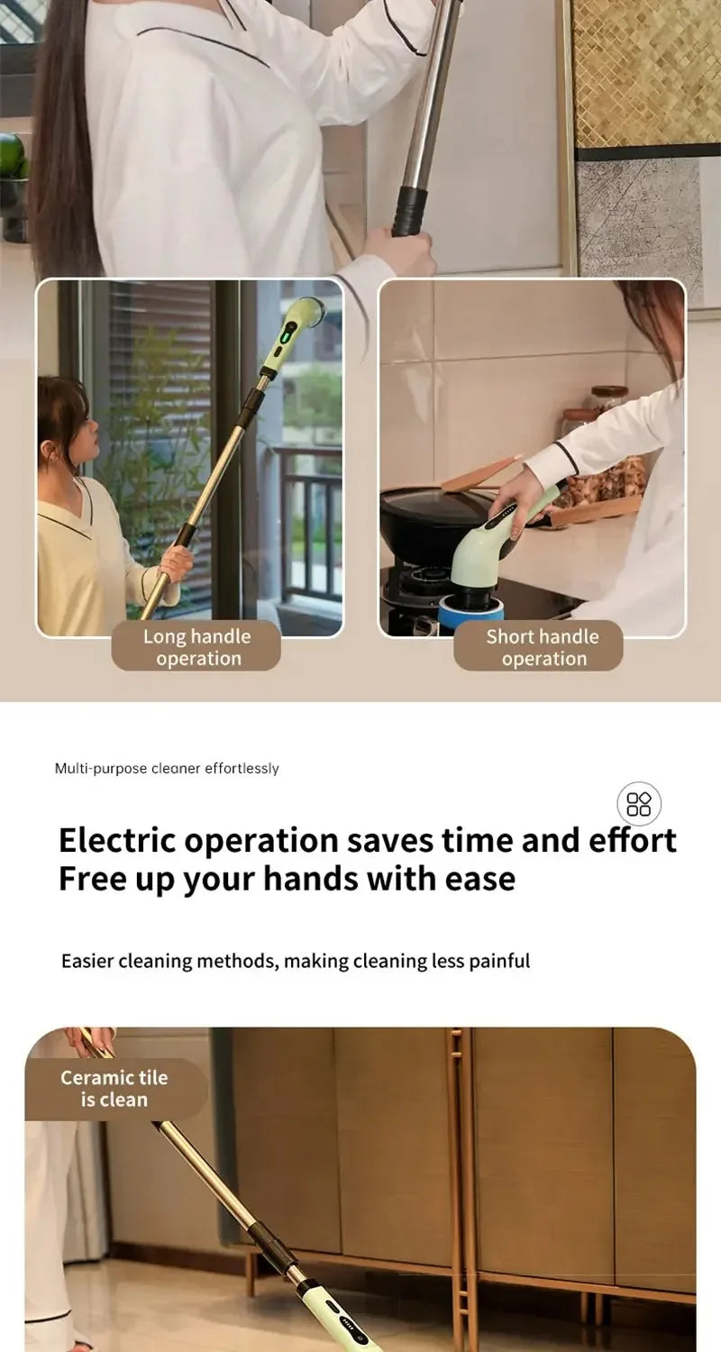 Cordless Electric Spin Scrubber For Kitchen Bathroom Toilet Tile Grout Cleaning Household Multipurpose Power Brush
