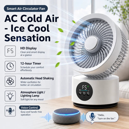 Portable Wall-Hanging Fan With Remote Control Smart Voice Rechargeable USB Household Electric Folding Fan Nightlight Air Cooler