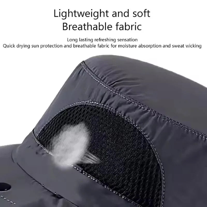 UPF 50+ Sun Hat with Face Neck Flap Wide Brim UV Protection Fishing Hat for Men Women Outdoor Hiking Gardening