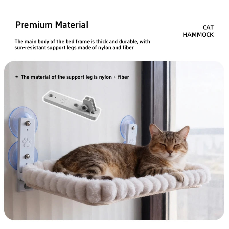 New Winter Cat Hammock Window Habitat Cat Sunbathing Glass Hanging Suction Cup Balcony Pet Nest Foldable Pet Bed Cat Supplies