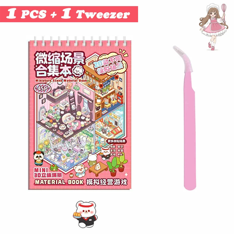 20Pcs 20in1 3D Cartoon Sticker Book | DIY Scenes Creative Gift for Kids, Portable Sticker Album for Birthday Christmas Crafts