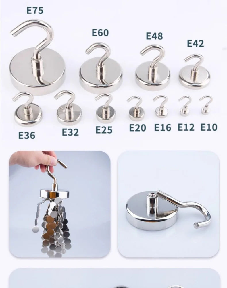 10PCS Strong Magnet Hooks Multi-Purpose Storage Hooks Home Kitchen Bar Storage Hooks Key Storage Hooks Bathroom Hangers