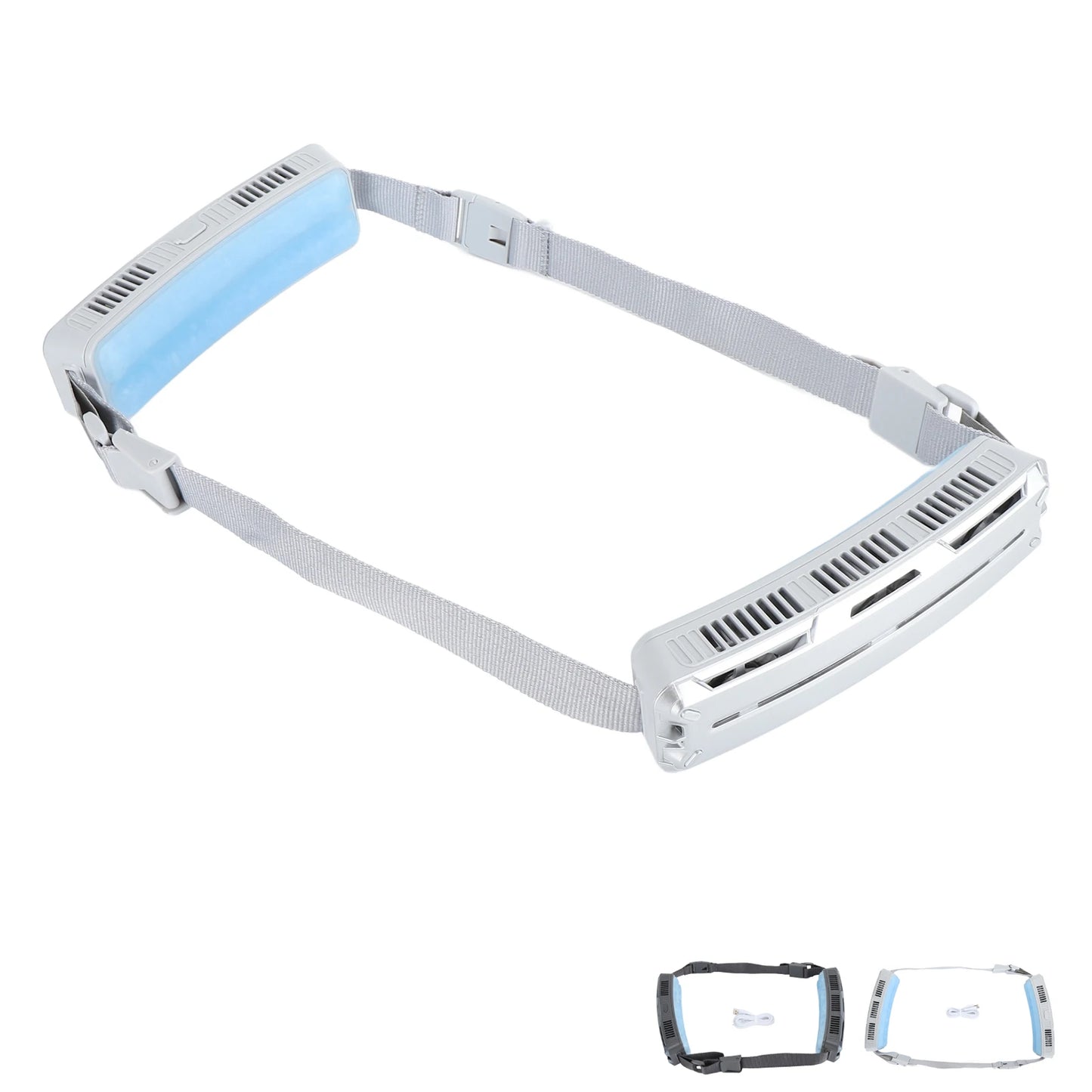 Travel Fan Wearable Waist Fan Multifunctional 3 Speeds Adjustable Ice Compress Efficient Wide Angles Belt Fan for Outdoor Sports