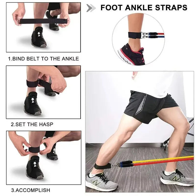11pcs 100/150LB Resistance Bands Set, Portable Fitness Equipment,Strength Training Bands for Home Gym,Workout Excercise Band