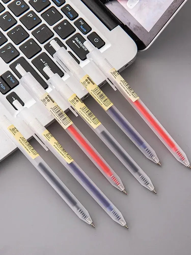 Conjunto de canetas de gel retráteis, 6/10 peças, 0.5mm, tinta preta/azulesferográfica,escrita,escritórioassinaturadenegócios
