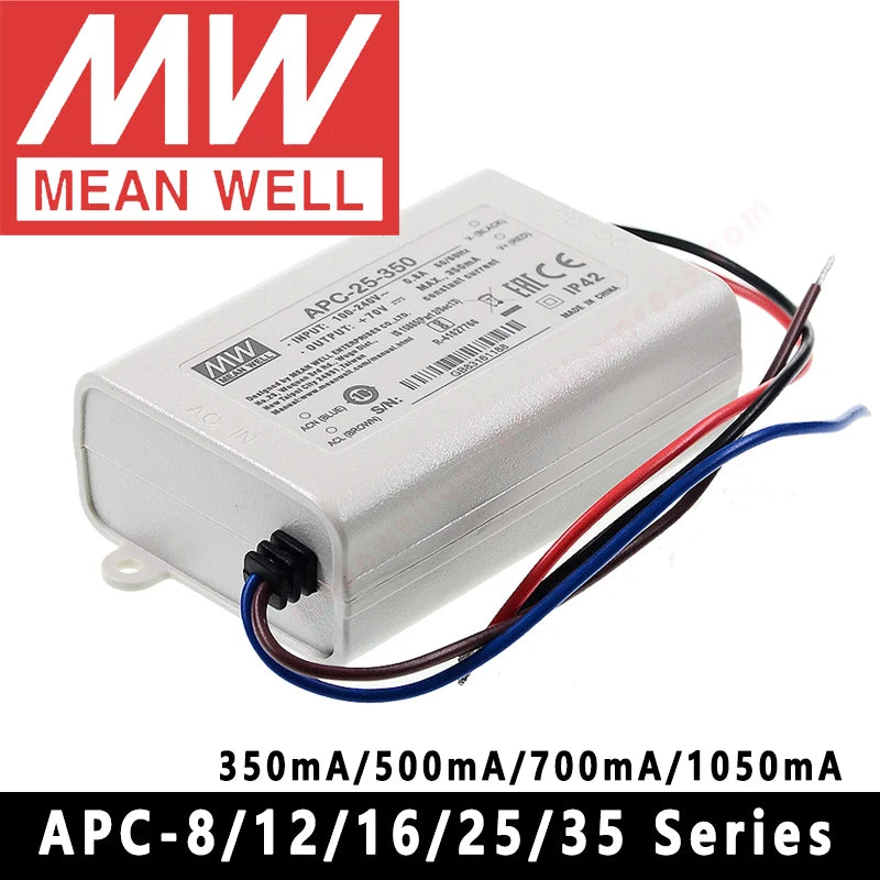Mean Well APC-8/12/16/25/35-250/350/500/700/1050mA Meanwell Indoor LED lighting SMPS LED Constant Current Switching Power Supply