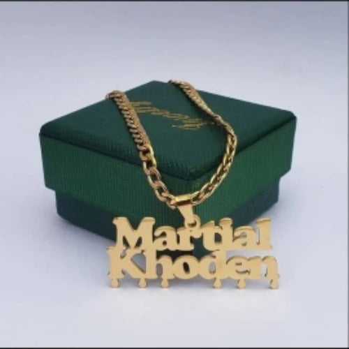 Custom Movable Big Name Pendant Necklace Stainless Steel Cuban Chain Nameplate Personalized Necklace For Women Fashion Jewelry