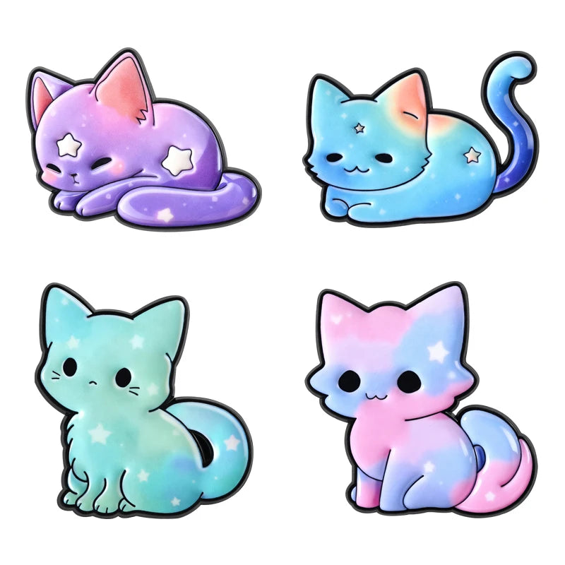 3-7pcs/sets Cartoon Anime Middle Finger Rude Cat Enamel Pins Low Battery Daisy Flower Brooches Backpack Lapel Badge Jewelry Gift