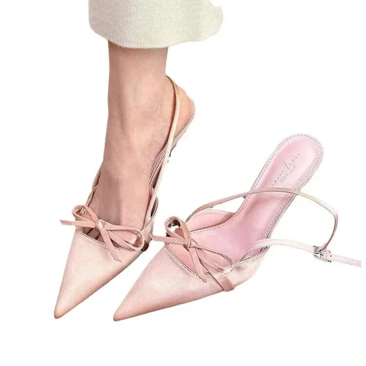 Pointy Single-shoe Women 2025 New Spring Stiletto Sandals French with Skirt Temperament Pink High Heels  Kawaii Shoes