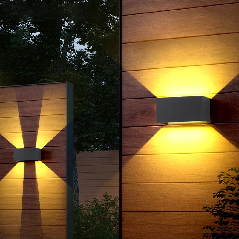 LED Outdoor Wall Lamps 24W LED Motion Sensor Black/White IP65 Waterproof Indoor Outdoor Lighting Adjustable Wall Light