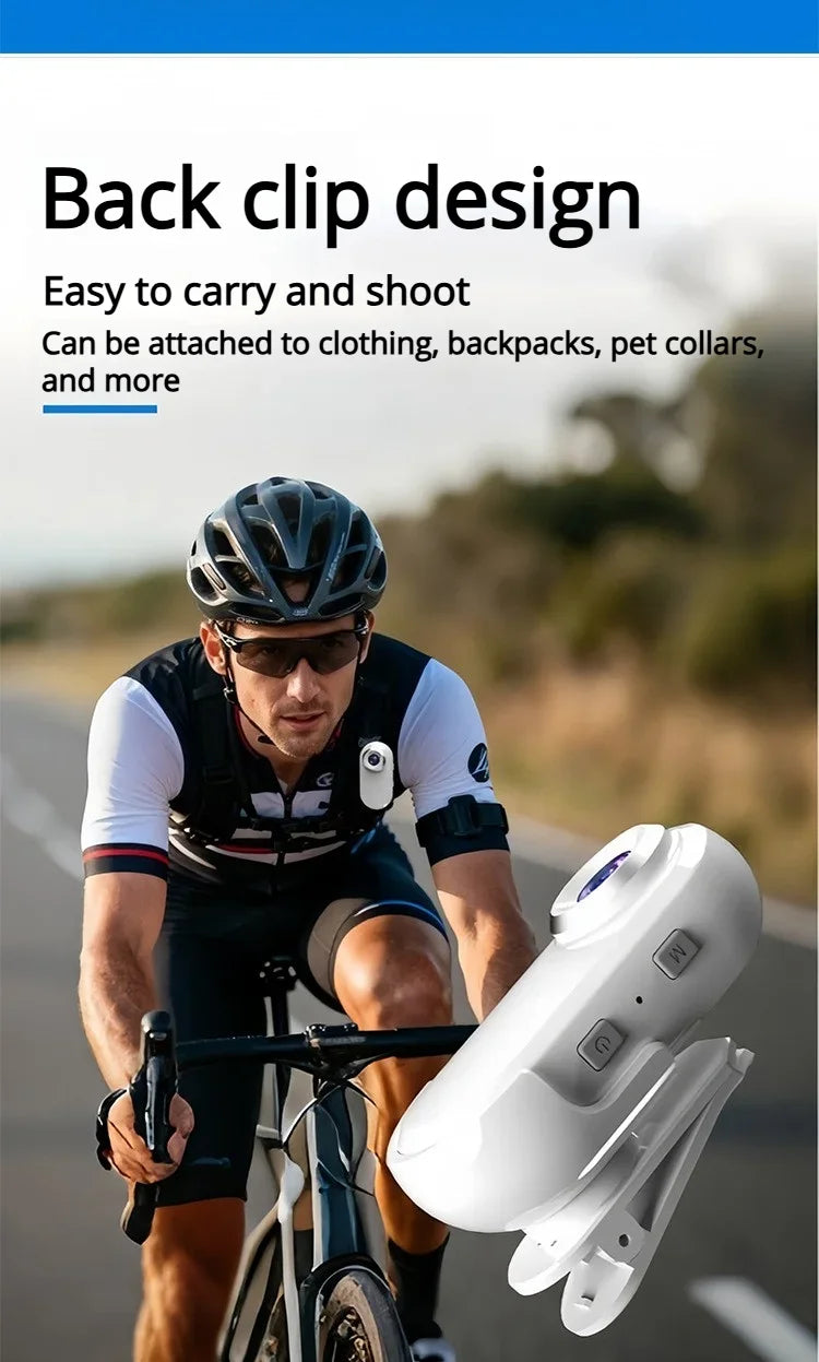 New Sports Camera 4K Body Action Wearable Body Camera Magnetic Thumb Size Action Cam Stabilization Audio/Video Recording Action