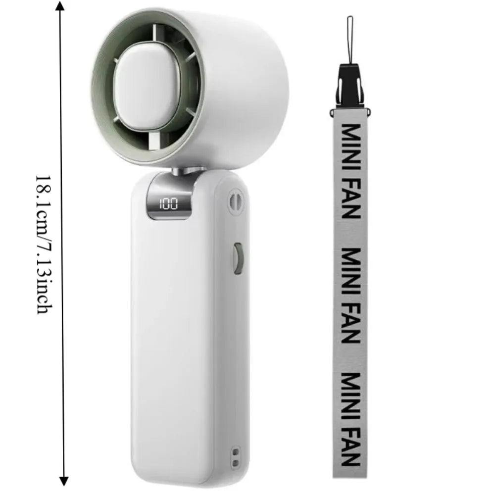 Travel Portable Small USB Charging Fan LED Digital Display Stand Turbo Fan Convenient Compact Mini Hand Fan Lash Supplies