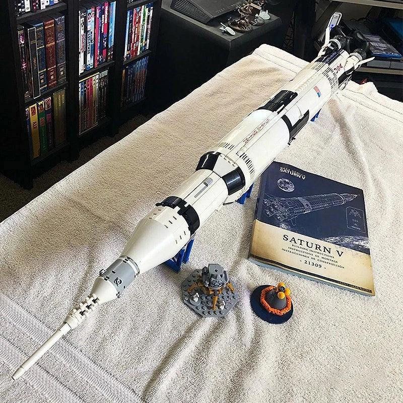 In Stock Apollo Saturn V 100Cm Space Rocket Building Blocks Bricks Moc 21309 Display Kids Adults Toys Christmas Birthday Gifts