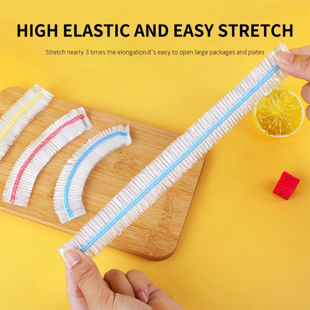 Colorful Disposable Food Cover Elastic Wrap Food Covers Fresh-keeping Lid Plate Kitchen Nylon Colorful Storage Bags