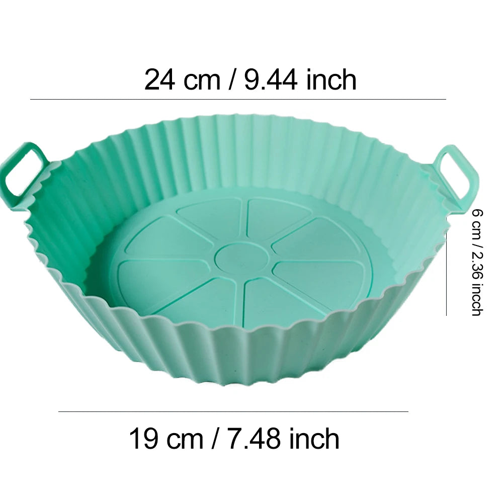 Silicone Air Fryer Liners Pot,Airfryer Basket Cooking Gadgets ,Reusable Baking Tray Non-stick Pizza Pan Oven Kitchen Accessories