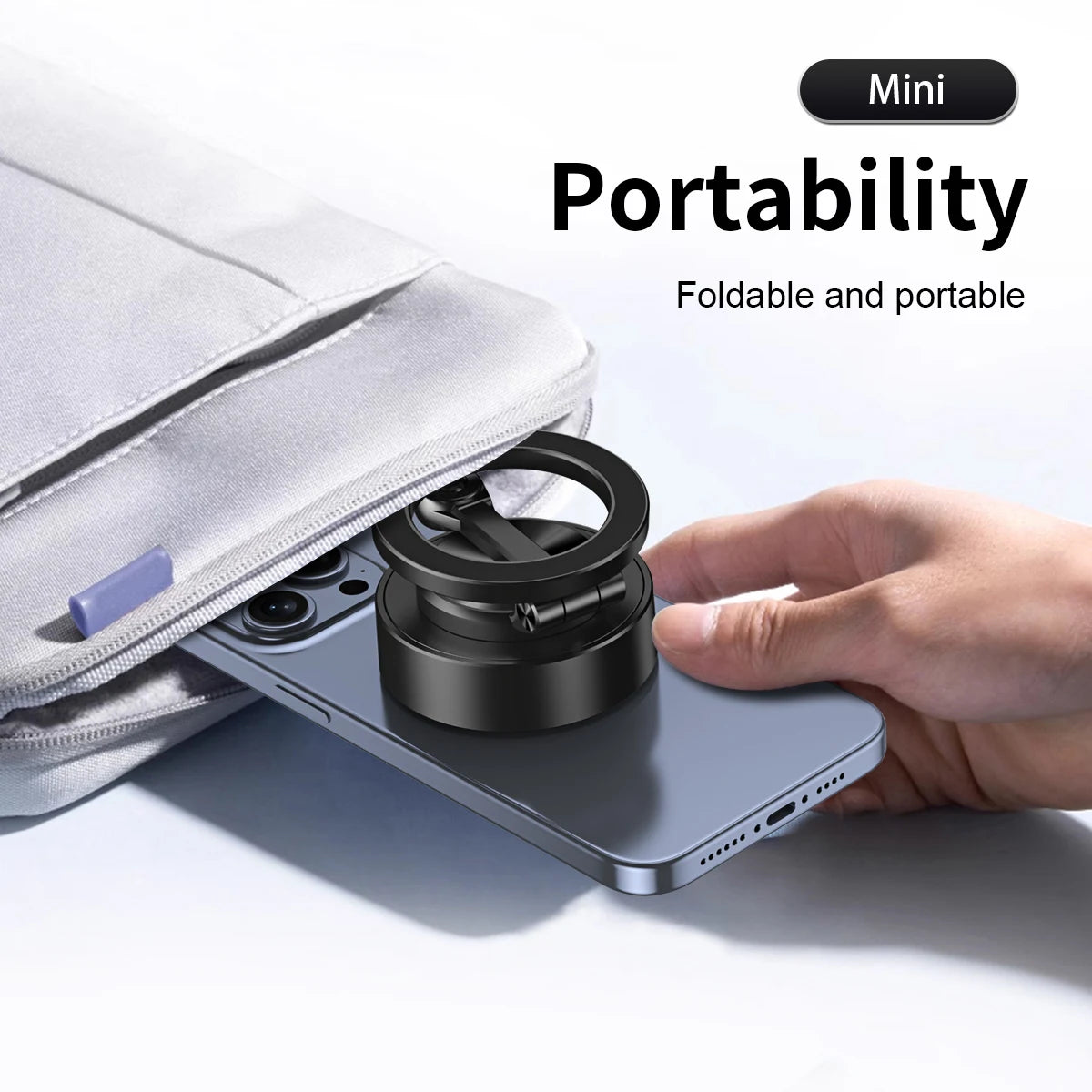 Double Sides Car Phone Holder Magnetic Vacuum Adsorption Bracket with Wireless Charger 360 degree Rotating Car Phone Stand