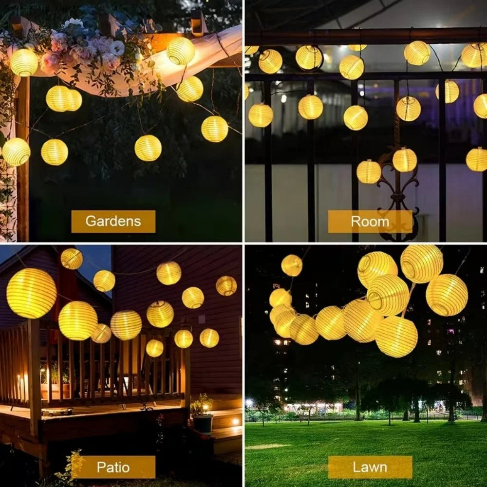 10/20LED Outdoor Solar Lantern Light String IP65 Waterproof Lights for Camping Gazebo Porch Backyard Evening Party Mood Lighting