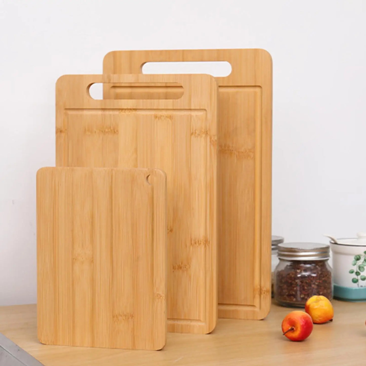 Wooden Cutting Board Bamboo Food Cutting Table Kitchen Serving Board Thickened Chopping Panel for Meat Fruit Vegetables Bread