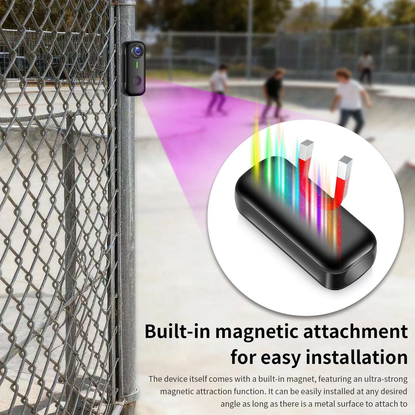 Magnetic Wearable Action Camera 1080P With WiFi And Night Vision Ultra Compact Hands Free Body Cam For Sports Cycling Outdoor