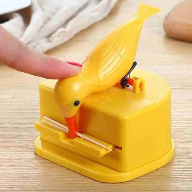 1Pc New Small Bird Toothpick Container Automatic Toothpick Dispenser Toothpick Holder Home Decoration Kitchen Accessories