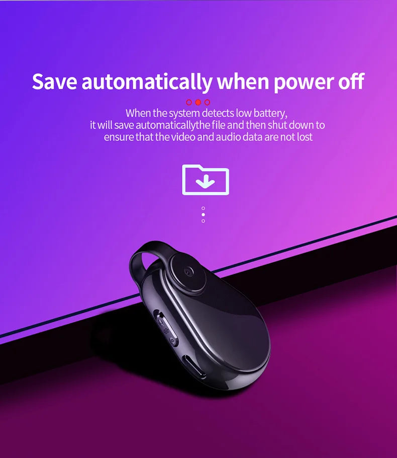 1080P Mini Body Worn Camera, One Key Record Portable Wearable Cam with Audio, Auto Save for Law Enforcement, Meeting, Travel