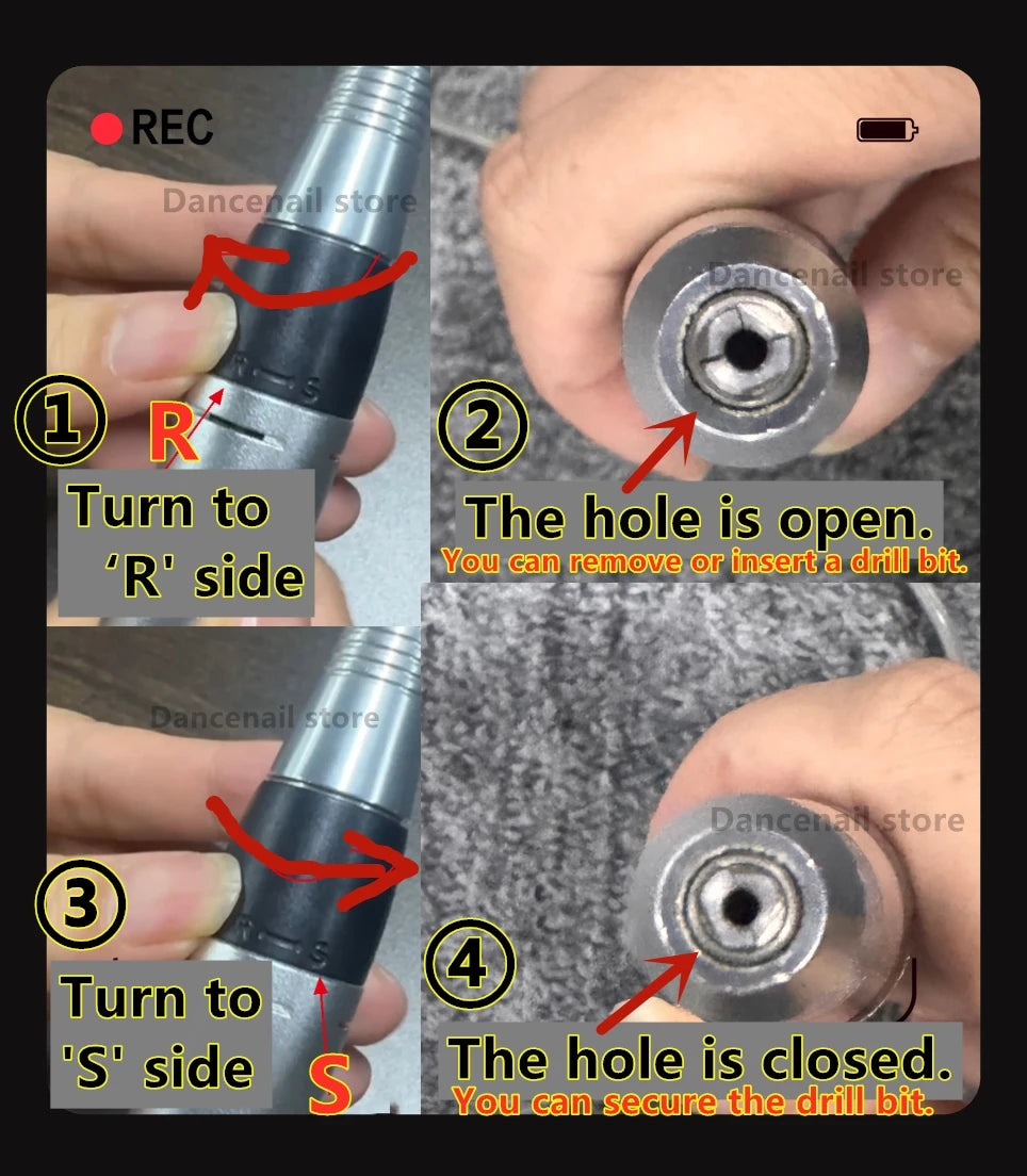 Nail Drill Professional Electric 30000RPM Home Salon Polishing Manicure Pedicure Remove Dremel Buffer