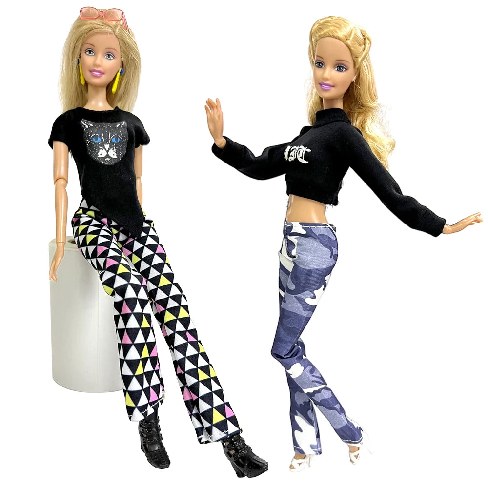 NK 2 Set 30CM Doll Mixed Male Girl Doll Clothes Fashion Doll Dress 11.5 inch Doll Clothes For 1/6 Dolls Accessories Gift Toy J J