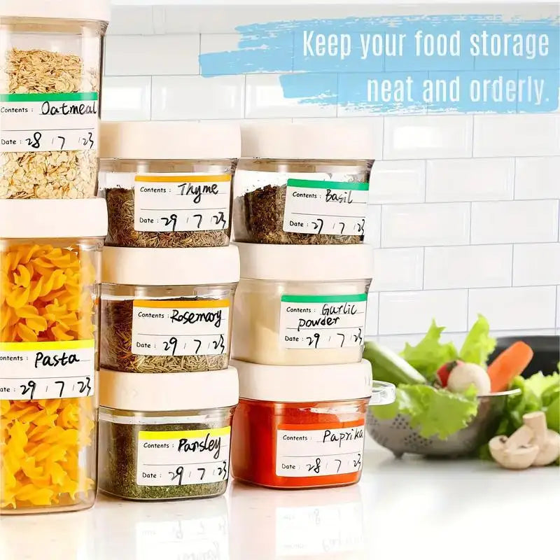 100/400 Pieces Colorful Refrigerator Labels Food Storage Labels Stickers for Food Containers