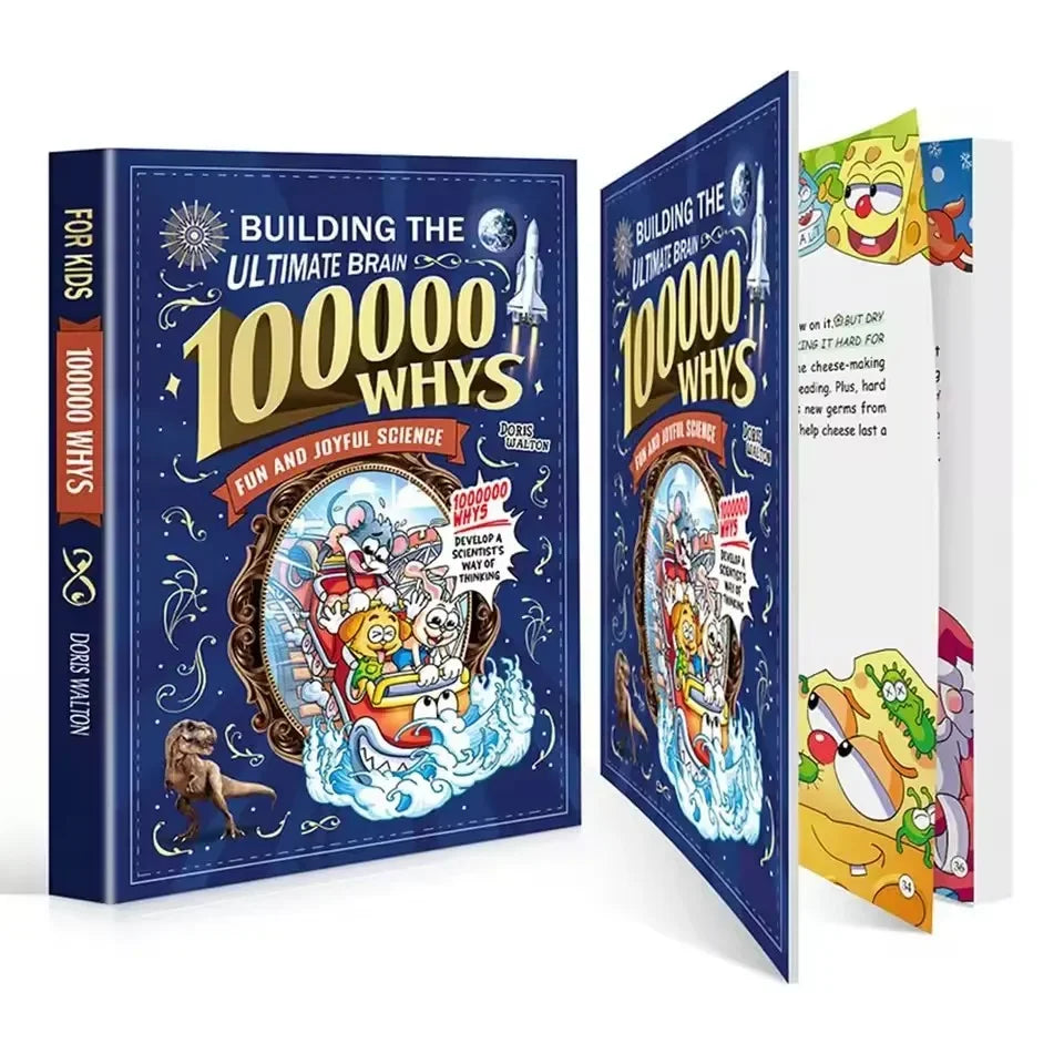 100000 Whys: Building the Ultimate Brain for Kids English Version Fun Science Cartoon Book Children's Early Education STEM Learn