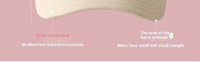 Plus Size Fashion Baseball Cap Deep Wide Brim Large Round Face Slimming Duckbill Hat Breathable Comfortable Chinese Bran
