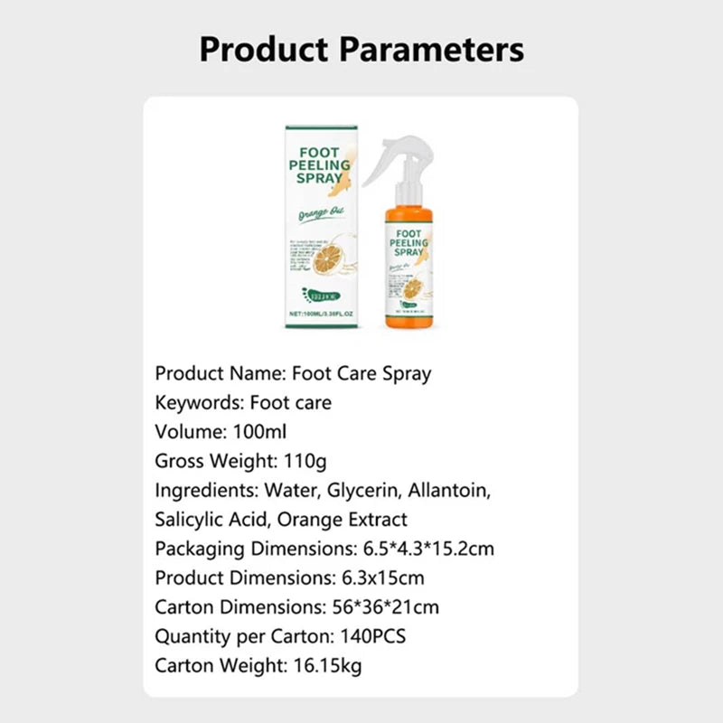 100ml Foot Care Spray Remove Dead Foot Exfoliator Softener Gently Cares Foot Skin Moisturizes Hydrates Improves Dryness