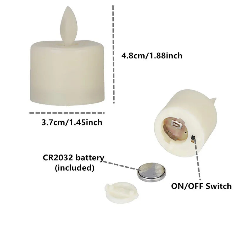 1Pcs LED Candle Light Remote Battery Operated Electric Decorative Candles Flickering Moving Wick Christmas Swing Candle Lamps