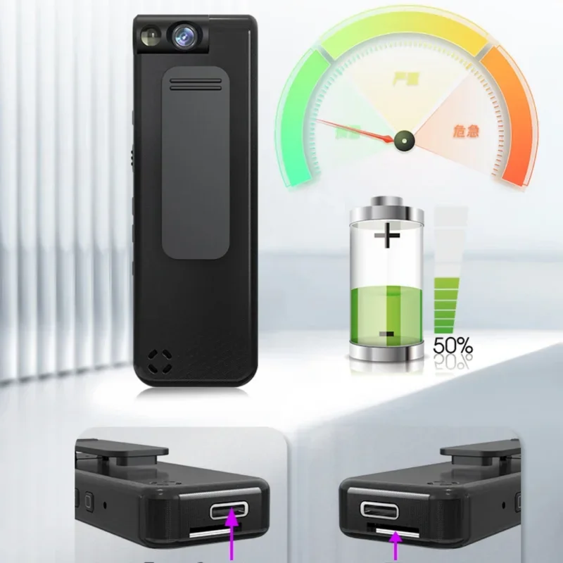 Mini Camera 1080P 2K HD Body Cam Portable Small Digital Video Recorder Police Night Vision Miniature Camcorder 1.3 Inch Bodycam