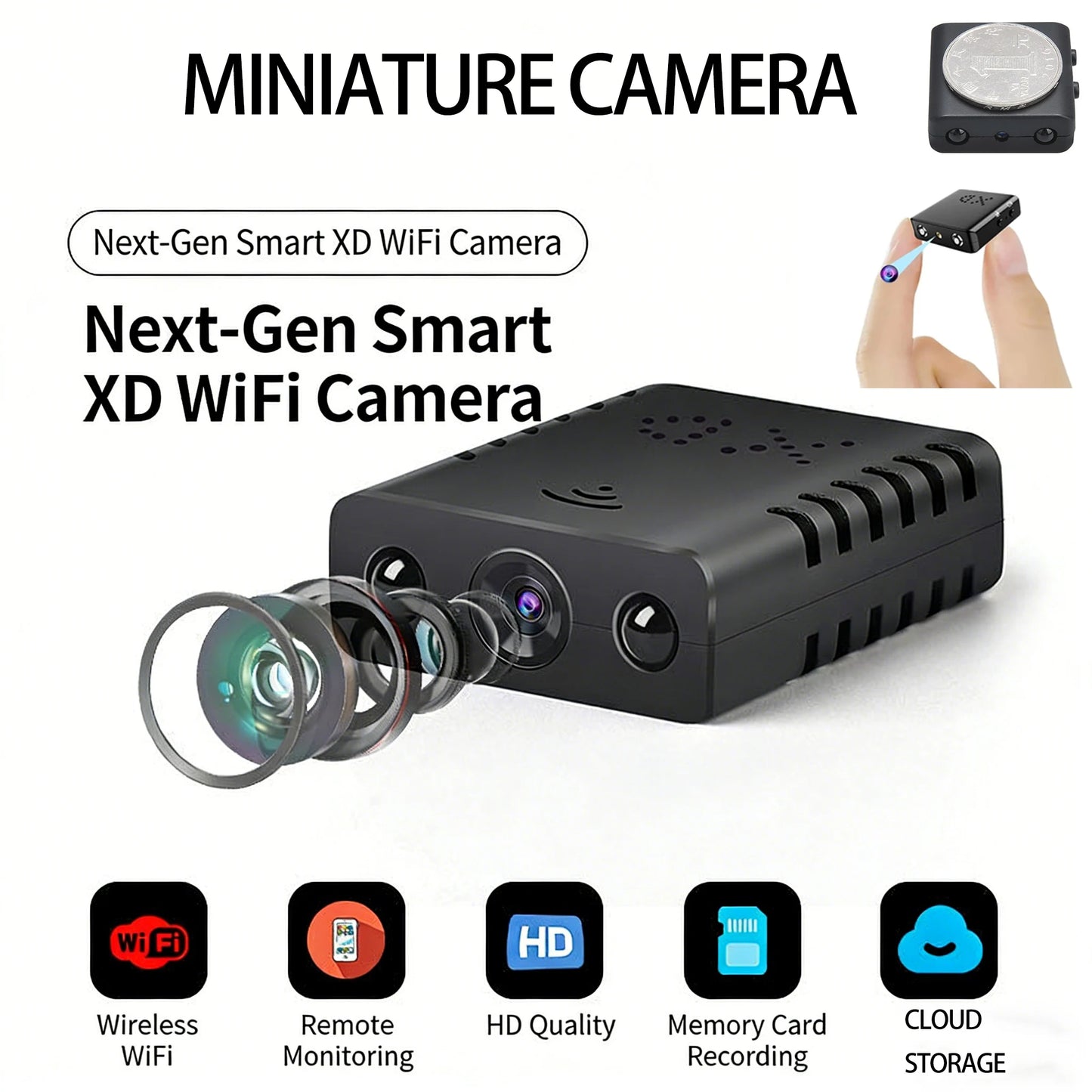 MINI Camera for Security Small WiFi 1080P HD Smart Home Cameras Mini Cameras Nanny Cam with Motion Sensor Night Vision