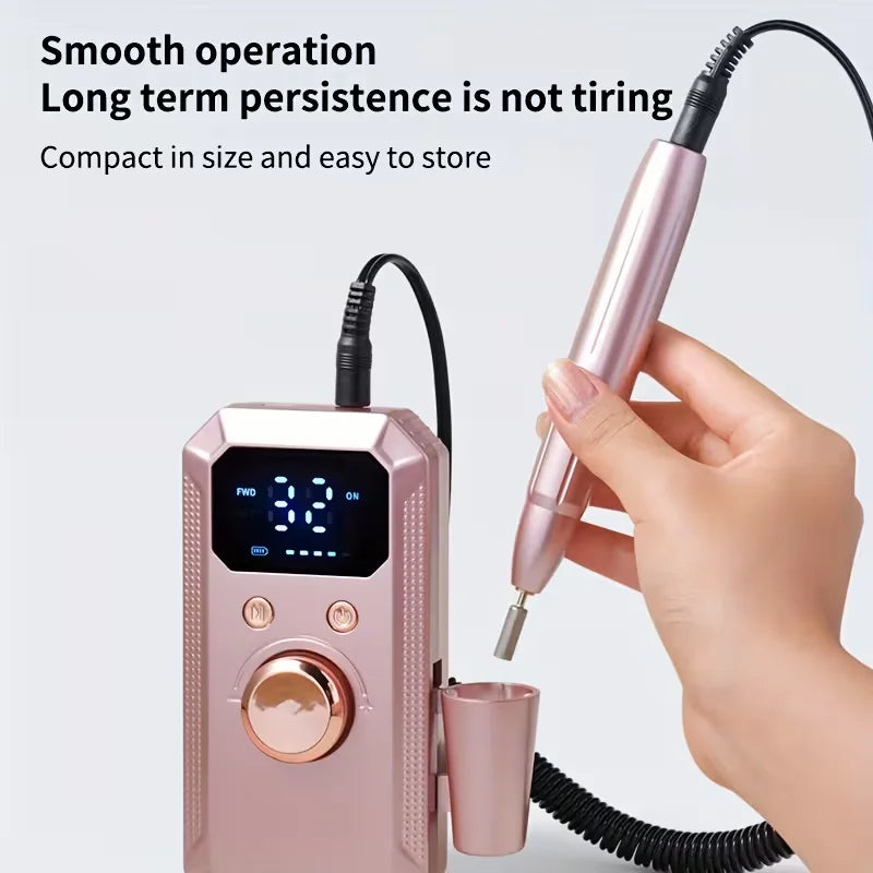 1 Set of Manicure and Pedicure Polishing and Shaping Tools, Electric Nail Grinder Set with USB Rechargeable Battery - 32 Adjusta
