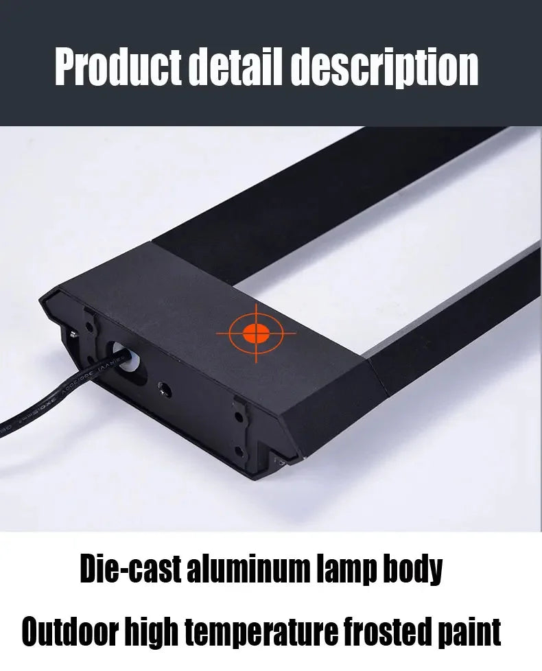 LED 12W Outdoor Landscape Path Lights Black IP65 Waterproof Lawn Post Light Fixture for Lawn Patio Courtyard Driveway Decoration