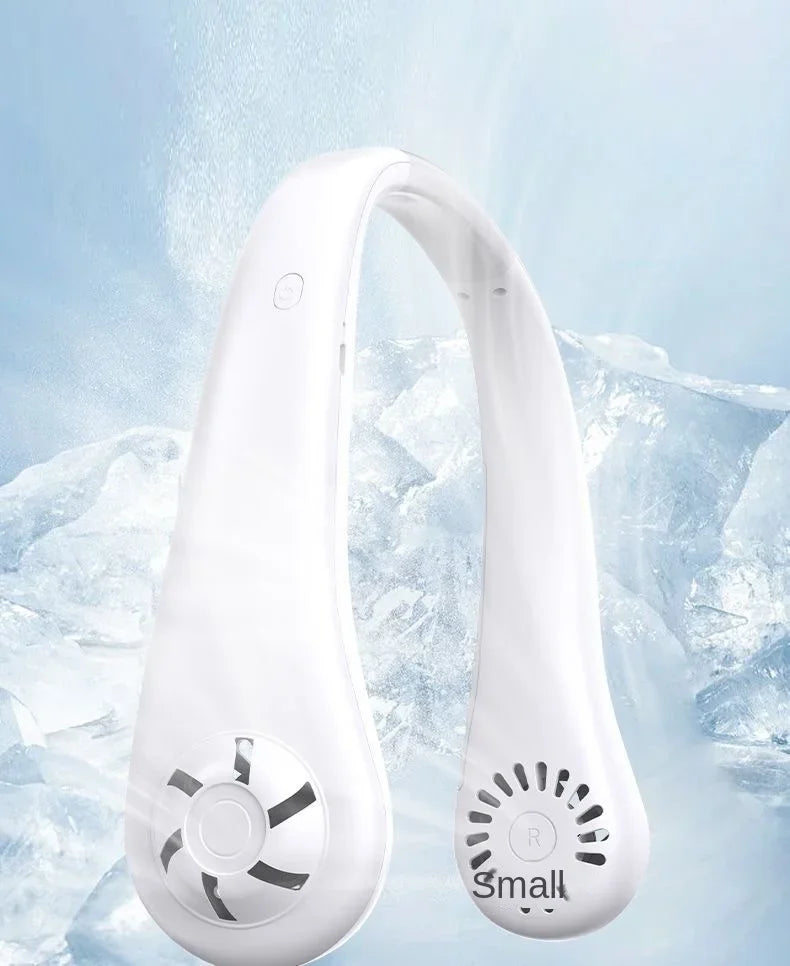 Hands Free Neck Fan Portable USB Rechargeable Bladeless Cooling Fan Quiet Wearable Fan for Summer Travel 3 Speed Mini Long endur