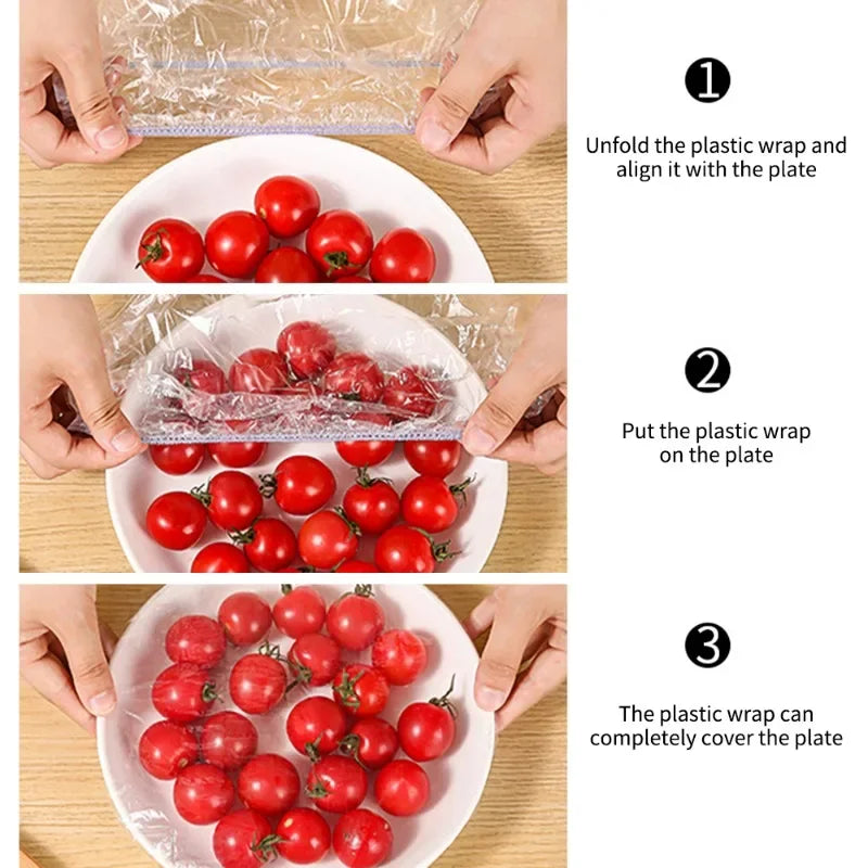 Colorful Disposable Food Cover Elastic Wrap Food Covers Fresh-keeping Lid Plate Kitchen Nylon Colorful Storage Bags