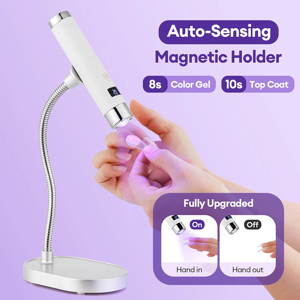 Handheld UV Nail Lamp 2-in-1 Nail Dryer Cordless UV Light Nail Lamp Dryer Nail Curing All Gel Polish Manicure Lamp Nail Art Tool