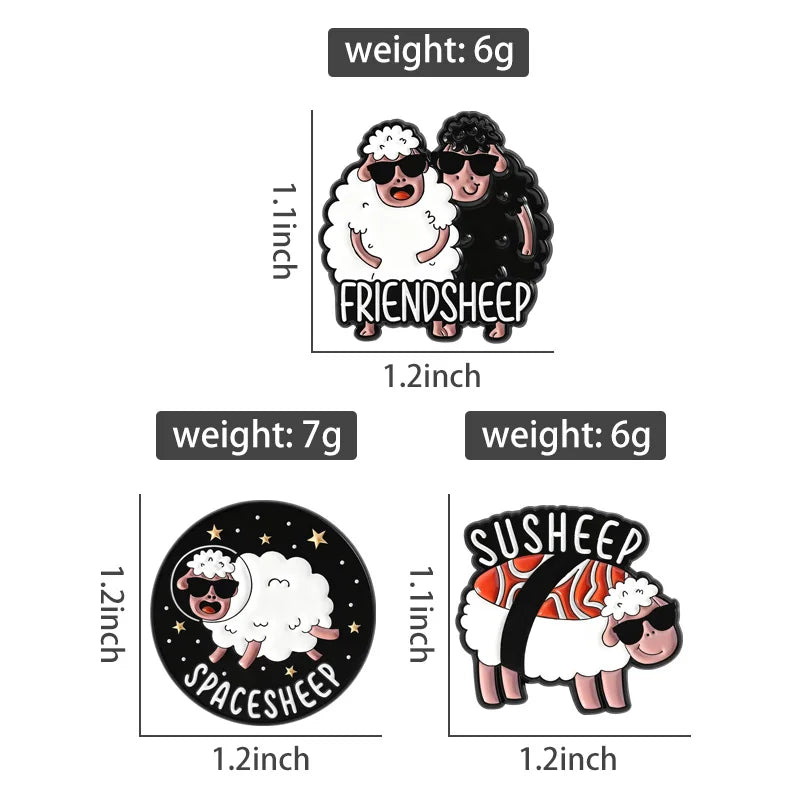 3-7pcs/sets Cartoon Anime Middle Finger Rude Cat Enamel Pins Low Battery Daisy Flower Brooches Backpack Lapel Badge Jewelry Gift