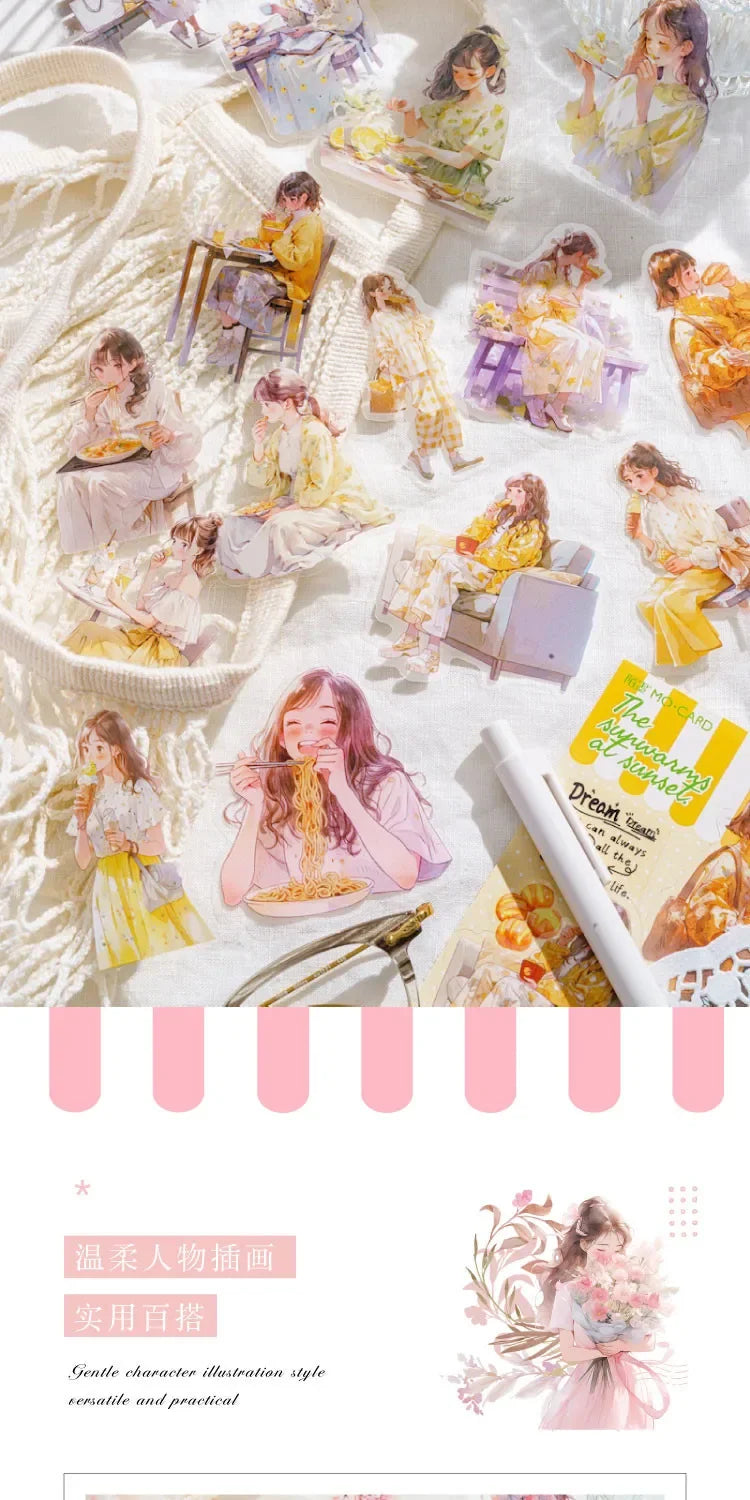30pcs/pack Cute Cartoon Stickers DIY Scrapbooking Collage Junk Journal Creative Stationery Craft  Stickers