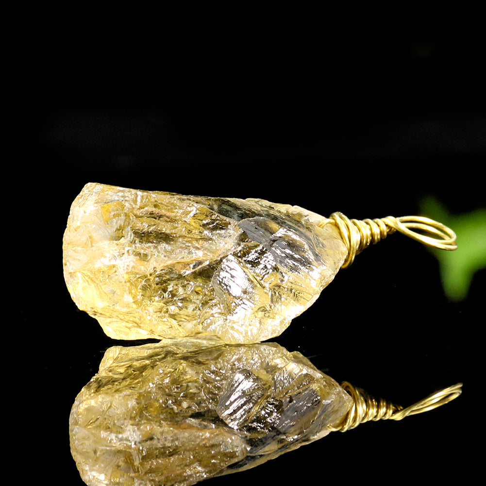 Irregular Real Citrine Crystal Quartz Drusy Raw Ore Metal Trim Necklace Pendant Energy Reiki Yoga Chakra Healing Charms Jewelry