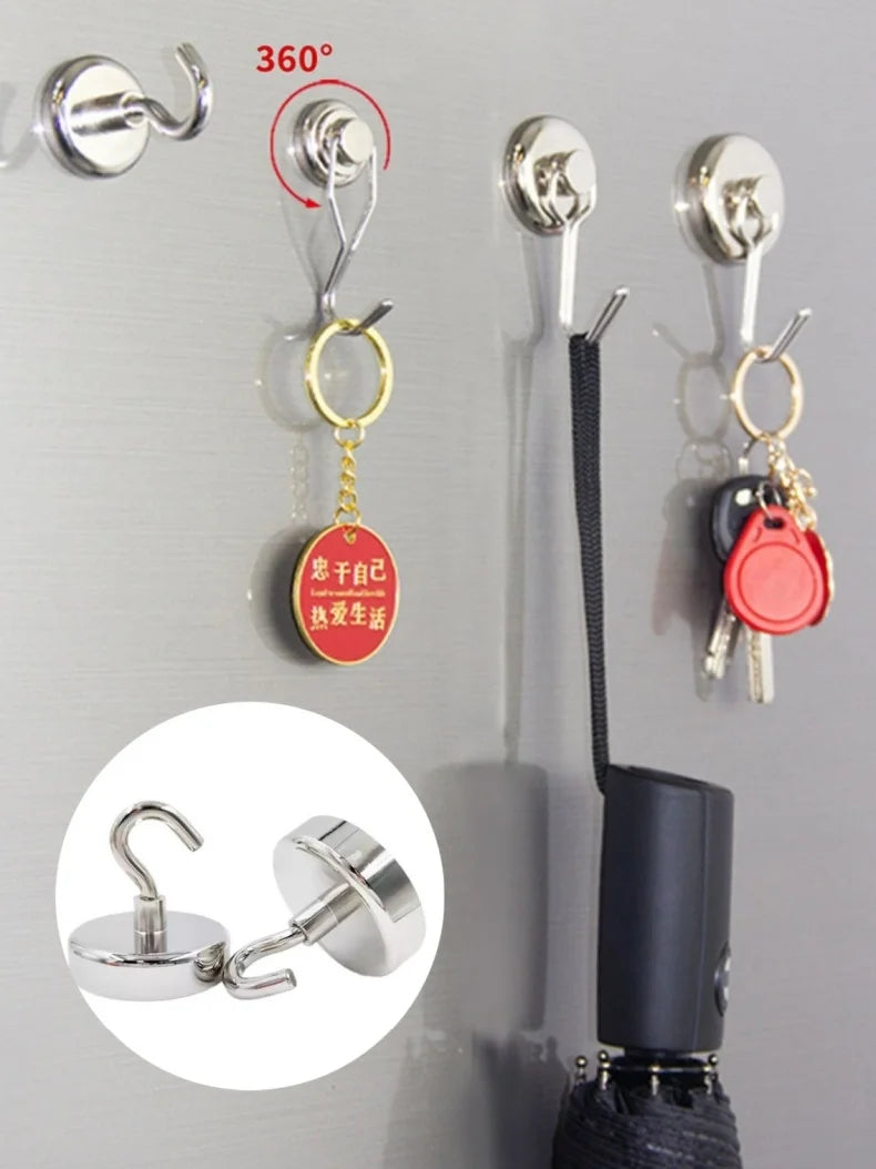10PCS Strong Magnet Hooks Multi-Purpose Storage Hooks Home Kitchen Bar Storage Hooks Key Storage Hooks Bathroom Hangers