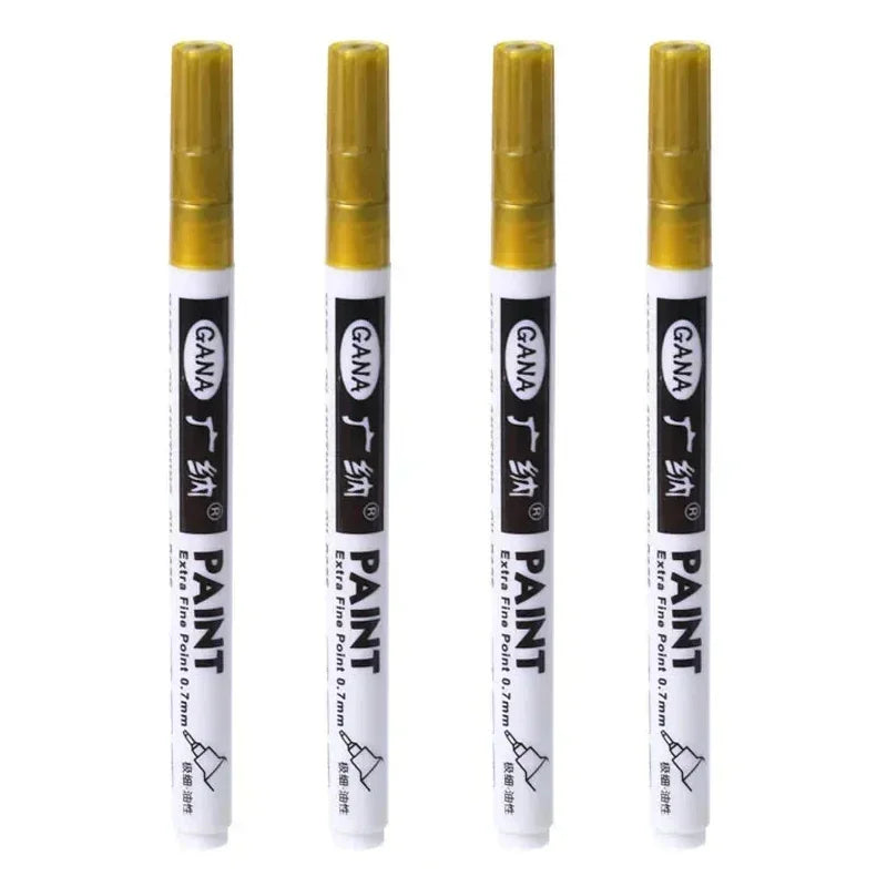 4pcs Oil Based White Black Permanent Paint Markers Pens 0.7mm Extra Fine Waterproof, for Rock Painting, Wood, Metal, Canvas